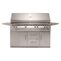 Alfresco 56-Inch Luxury Liquid Propane Grill with Refrigerated Cart, 3 Burners + 1 Sear Burner, Raspberry Red Gloss Finish