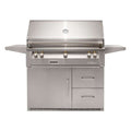 Alfresco Luxury 42-Inch 2-Burner Liquid Propane Grill with SearZone and Refrigerated Cart, Light Green Gloss Finish