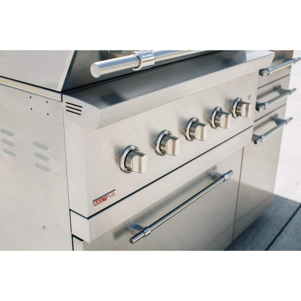 Summerset Encore Series 36-Inch 5-Burner American Made Freestanding Hybrid Gas and Charcoal Grill