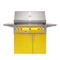 Alfresco 36-Inch Luxury Liquid Propane Grill with Cart, 2 Burners and 1 SearZone Burner, Traffic Yellow Gloss Finish