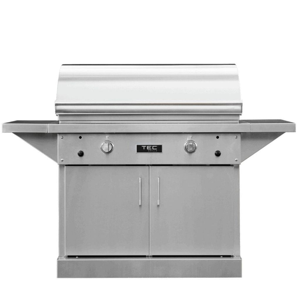 TEC Sterling 44-Inch Stainless Steel Natural Gas Infrared Patio Grill with Cabinet and Side Shelves